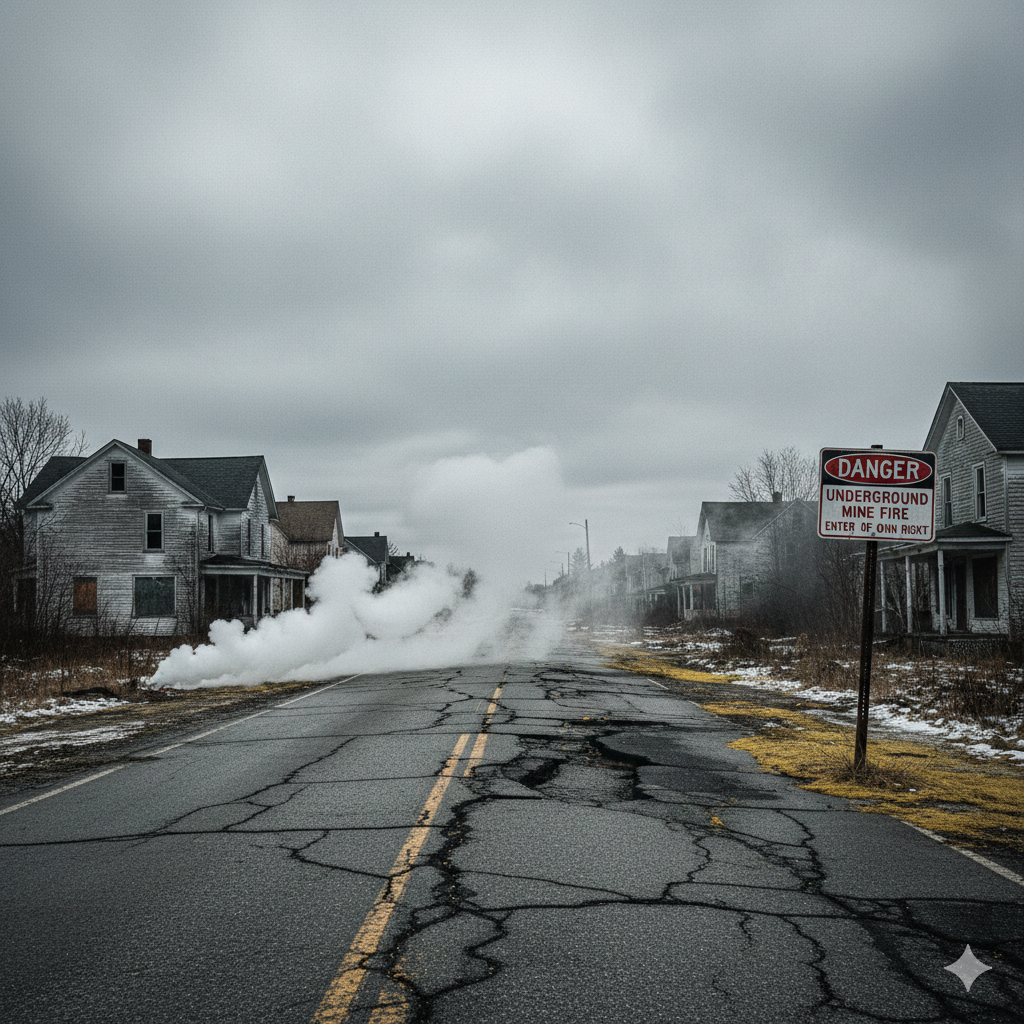 Centralia: El incendio que arde bajo el suelo desde 1962