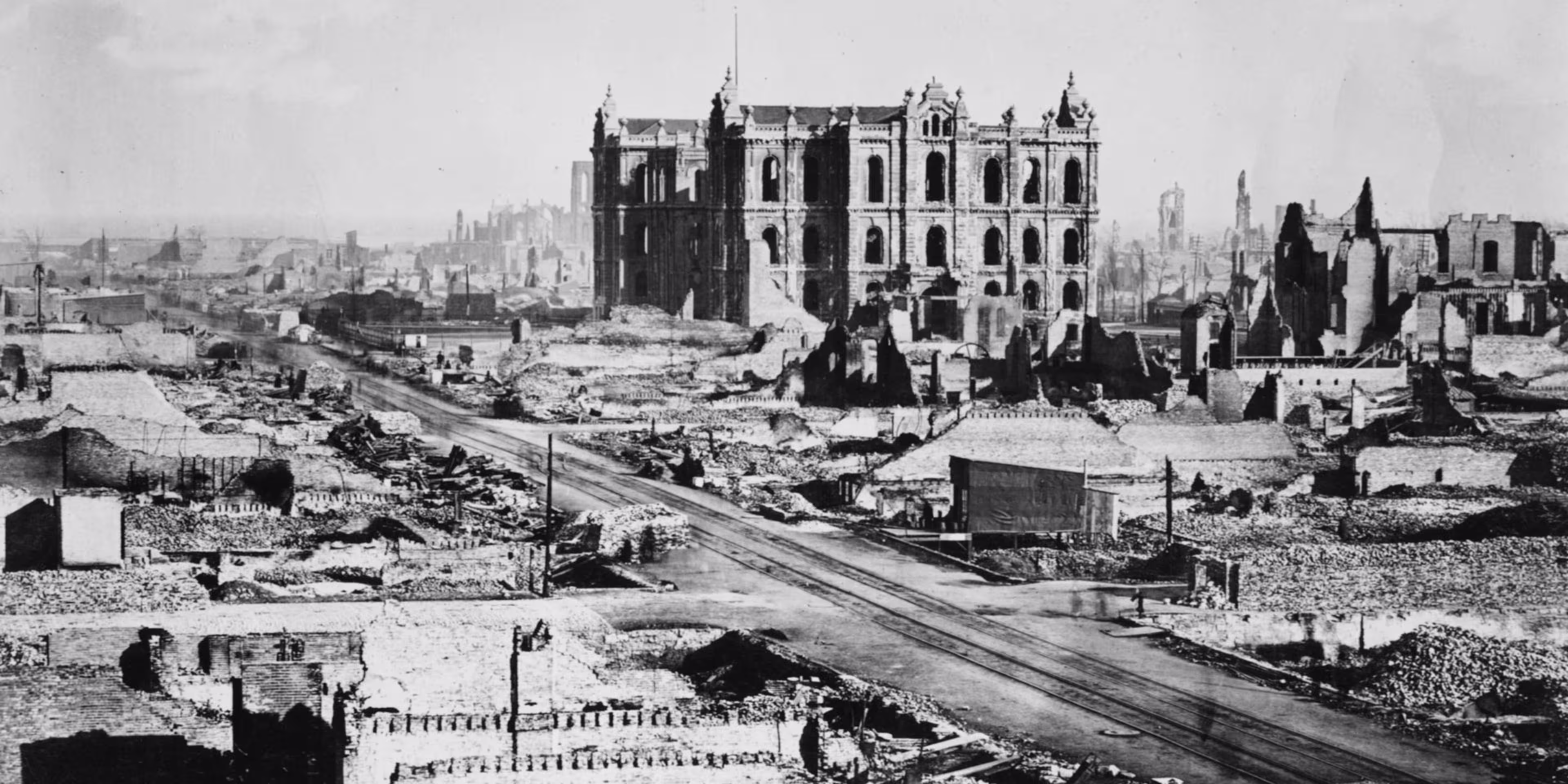 Chicago en ruinas tras el gran Incendio de Chicago 1871