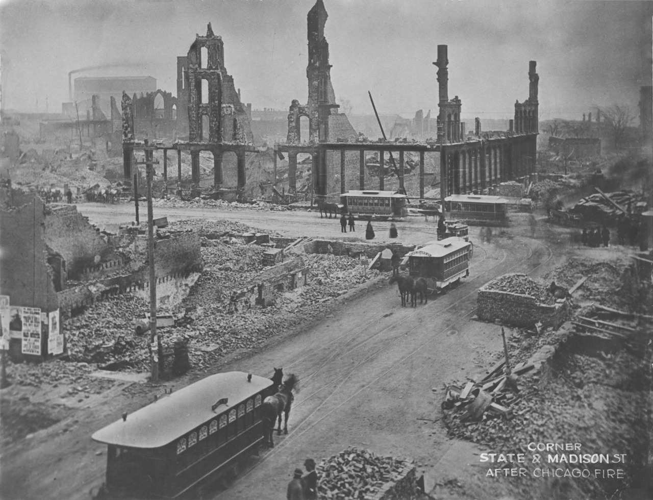 Chicago en ruinas tras el gran Incendio de Chicago 1871