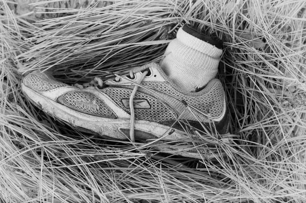 Estructura interna de una zapatilla deportiva con cámara de aire